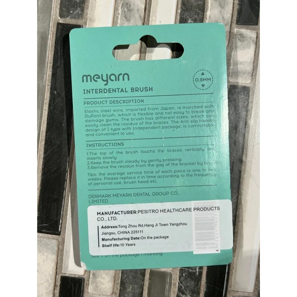 meyarn Interdental Brush for Braces Toothpick 50Count 0.8MM Pink‎